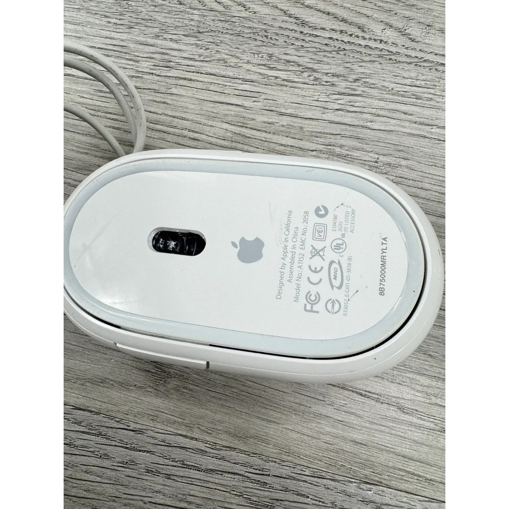 Original Apple Mighty Mouse A1152 EMC No:2058 USB white mouse